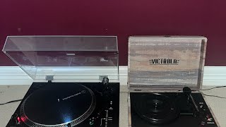 Victorla Suitcase record player vs Audio technica turntable