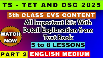 TG-TET & DSC 5th Class EVS part 2 English Medium | #tstet #tstetclassesinenglishmedium #tsdsc #tet