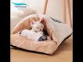 Katzen Schlafsack/ Kuschelsack für Katzen und kleine Hunde/ Kuschelbett mit Kissen