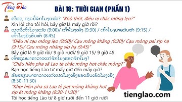 [Giao tiếp Tiếng Lào căn bản] Bài 18-Thời gian (phần 1)