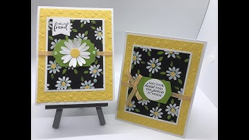 FB Live Replay, Flower & Field daisy DSP for simple, lovely cards, with my favorite Embossing folder