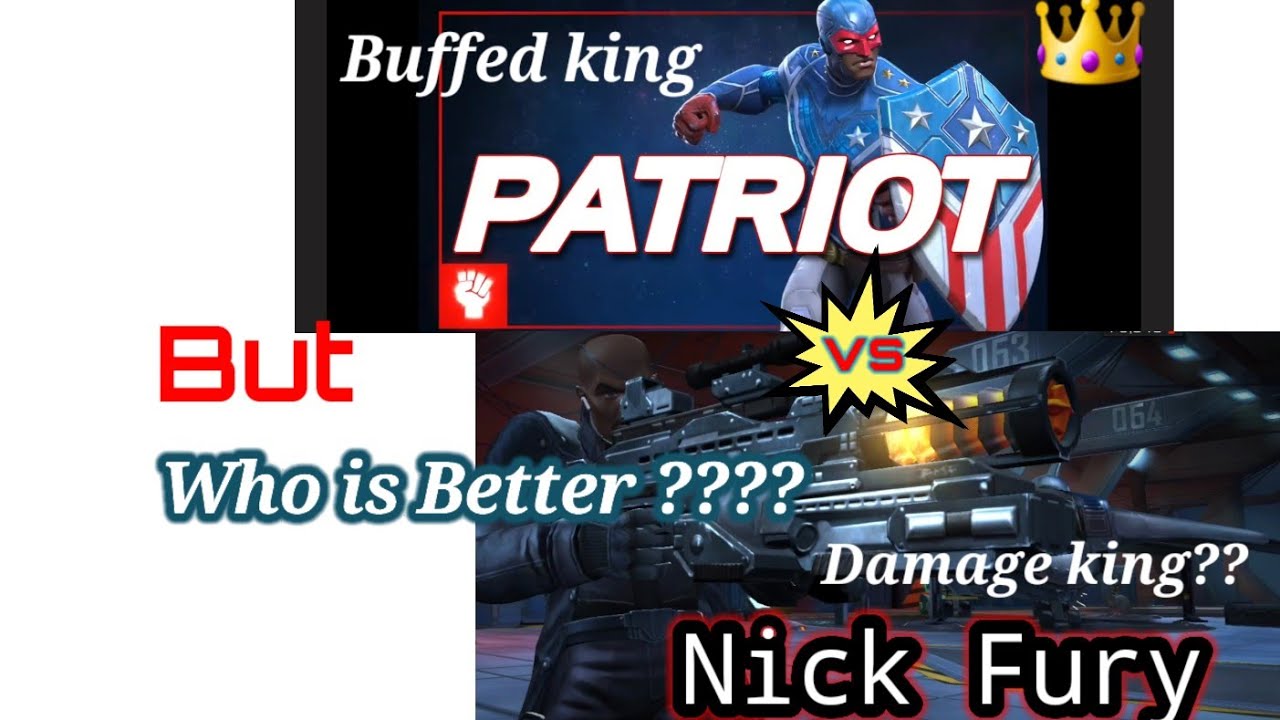 Buffed Patriot vs Nick Fury || Damage Comarison || Marvel contest of champions 🏆 