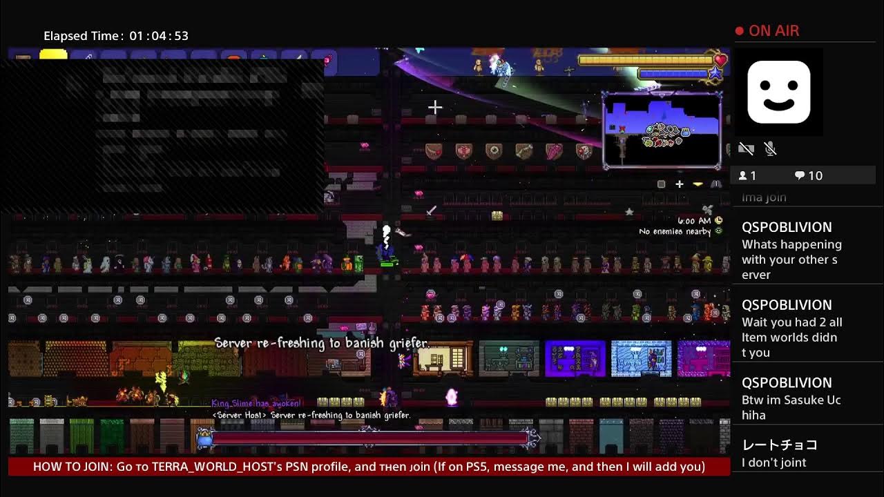 / PS4 / Terraria 1.4 all items world / 24/7 / YouTube