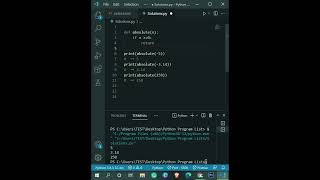 #shorts #Programming #coading #python returning abs() value of a number  write a python function
