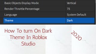 How To Turn On Dark Theme In Roblox Studio 2021 Youtube - how to get roblox studio dark theme
