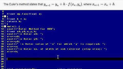10.2 Euler Method to solve ODE in C++