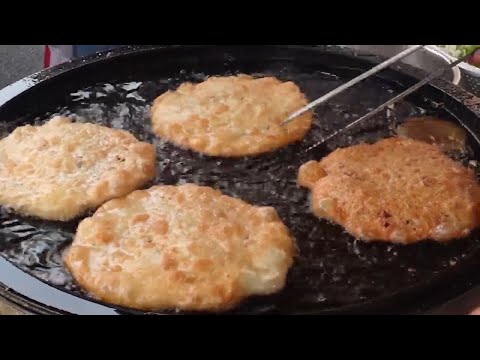 Golden Crispy scallion pancakes，How to Make - Taiwan street Food/Asian food/night market