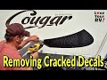 Removing Cracked Faded RV Graphics from our Keystone Cougar Fifth Wheel Trailer