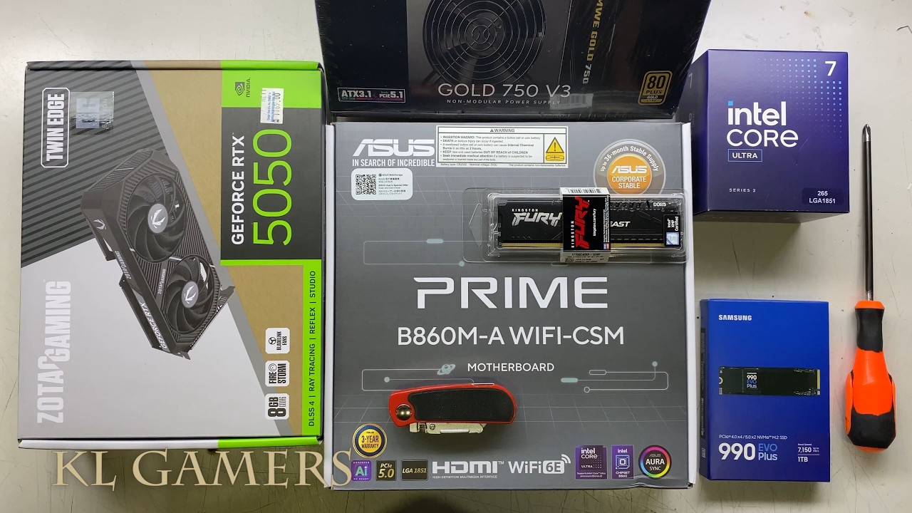 intel Core ULTRA 7 265 ASUS PRIME B860M-A WIFI CSM ZOTAC RTX5050