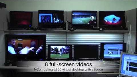 8 users playing full-screen DVD-quality movies (and productivity applications) from one standard PC.