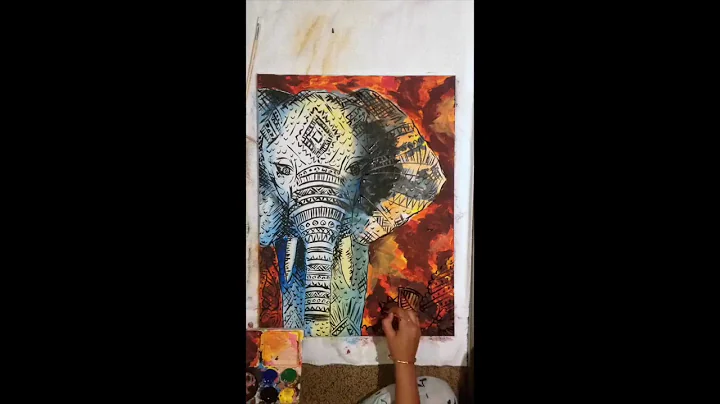 Colorful Elephant Painting Time Lapse
