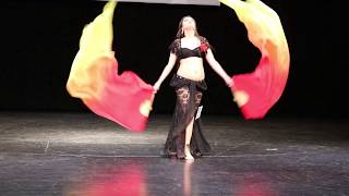 Adele- Hello. Belly Dance With Fan Veils. Bellydancer Emilija.