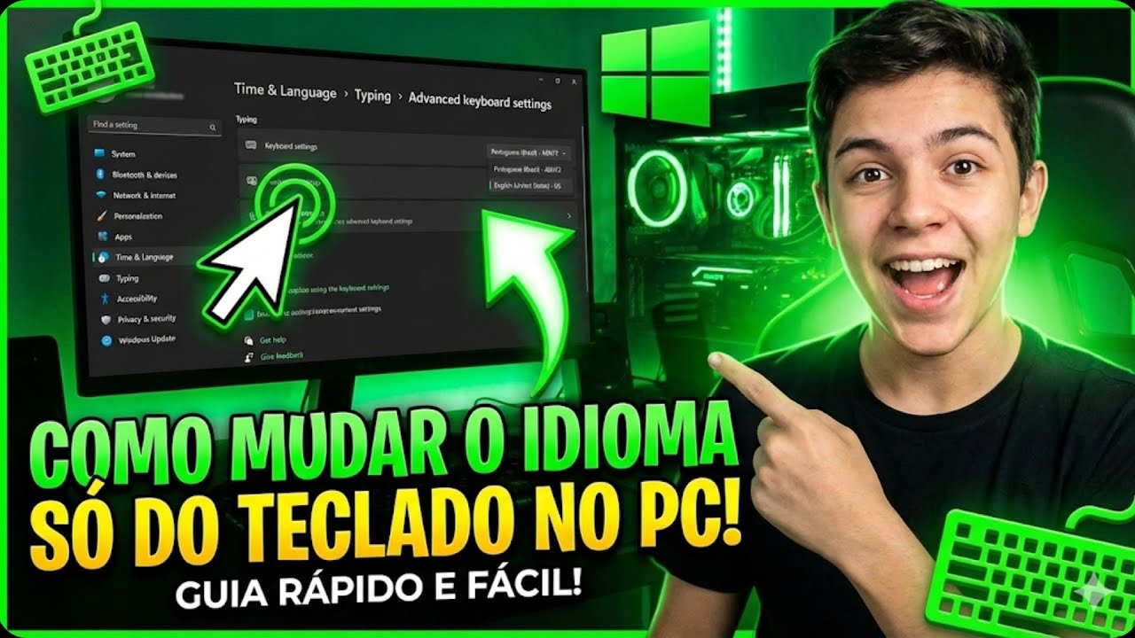 Como MUDAR o IDIOMA do TECLADO no PC (WINDOWS) - YouTube