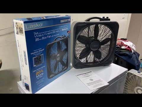 2016-17 Lasko Weather-Shield 'Select' Box Fan model B20573 - YouTube
