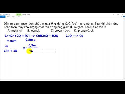 Video Cho m gam một ancol đơn chức X qua bình đựng CuO dư,... - youtube
