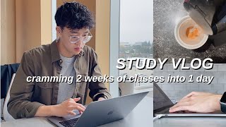 STUDY VLOG | productive CATCH UP day & 10 HOUR study with me *cramming 2 WEEKS of classes in 1 DAY*