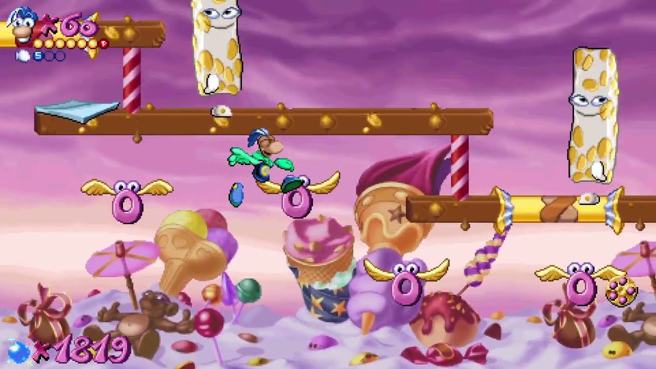 Rayman Redemption the Candy Chateau The Sweet spot & The Candy Armada