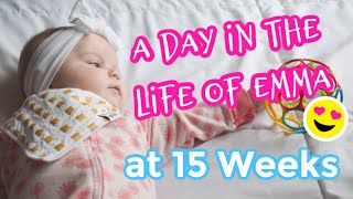 A Day in the Life of Emma at 15 Weeks // Life with a newborn during a deployment // Military Life