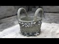 DIY cement flower pots from stone &amp; plastic box old  - How to make a beautiful and easy vase at home