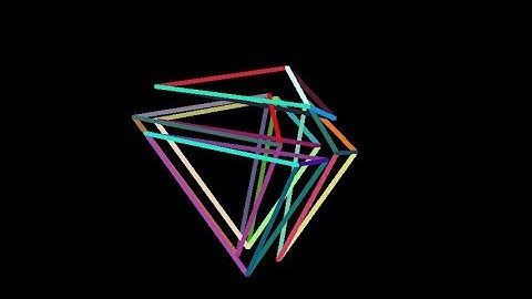 Cells-5-multicolor. Rotation in four-dimensional space. 4D. Fourth dimension. Hyperspace.