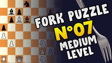 Improve your chess tactics || Fork puzzle N°7 (medium level) || watch & think ||