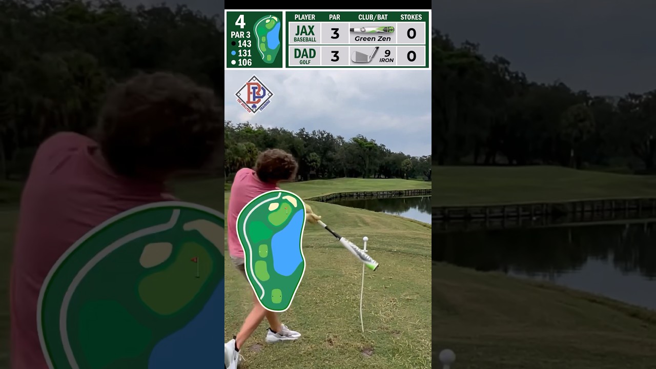 FATHER GOLF vs SON BASEBALL Par 3 Challenge Green Zen vs 9 Iron