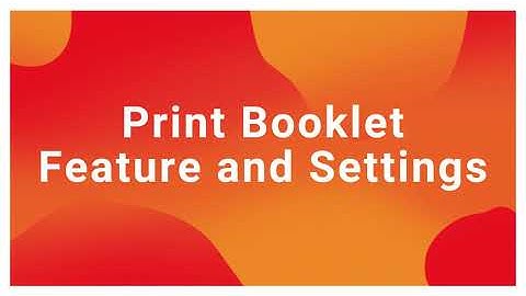 Indesign: Print Booklet Features and Setup