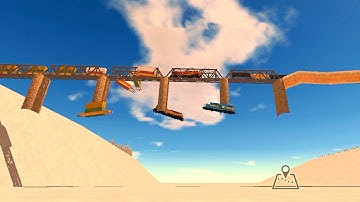 TRAIN FALLING OFF FROM THE BRIDGE IN TRAIN AND RAIL YARD SIMULATOR