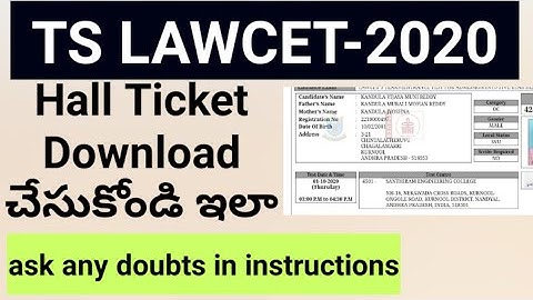 TS LAWCET-202 Hall Tickets Out | Download From Here | Instructions |