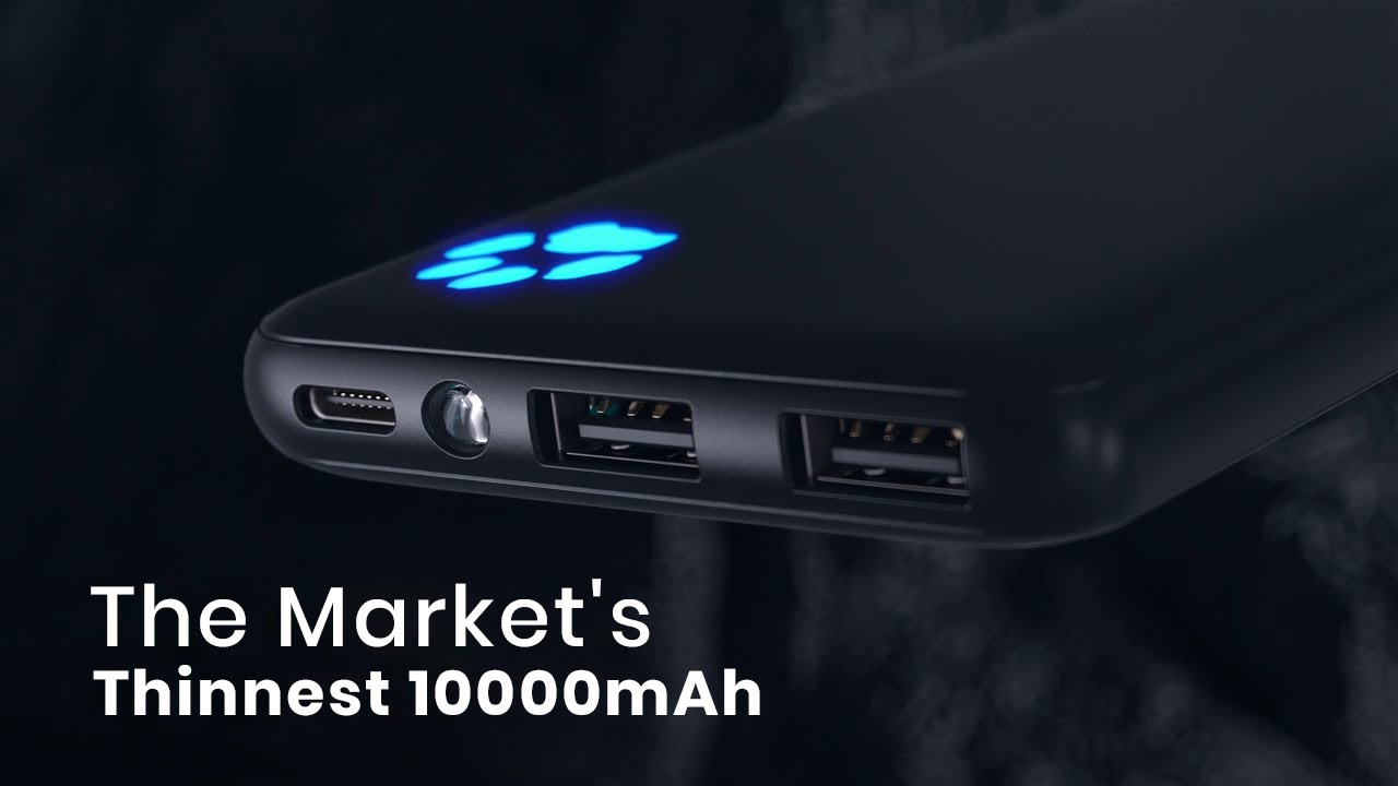 INIU PowerPaw™ Slim Portable Charger | 10000mAh | Slimmest & Lightest | Triple 3A USB C High-Speed
