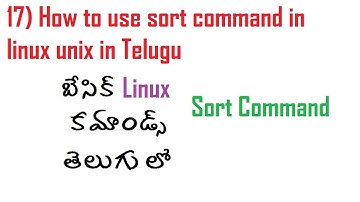 17 How to use sort command in linux unix in Telugu బేసిక్ కమాండ్స్ ఇన్ తెలుగు