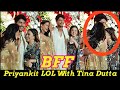Priyanka chahar choudhary ankit gupta lol  cute moments with bff tina dutta at  arti singh wedding
