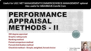 PERFORMANCE APPRAISAL METHODS - II in Human resource management |   MBA, UGC NET, BBA, commerce