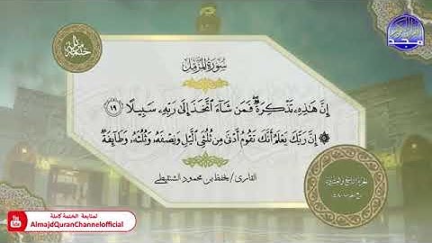 سورة المزمل القارئ يحفظ الشنقيطي