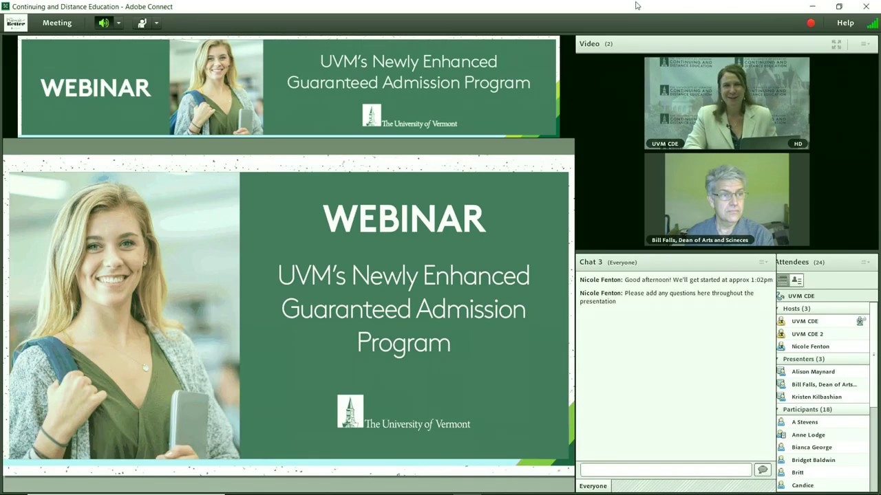 UVM Guaranteed Admission Program Informational Webinar
