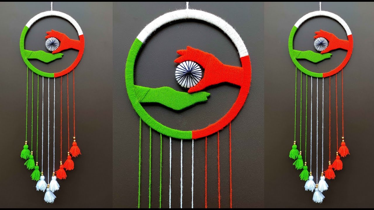 DIY Tricolor Independence Day Craft Republic Day Wall Hanging 
