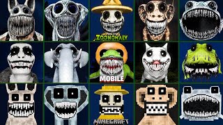 Zoonomaly ALL JUMPSCARES vs MOBILE vs MINECRAFT!!!