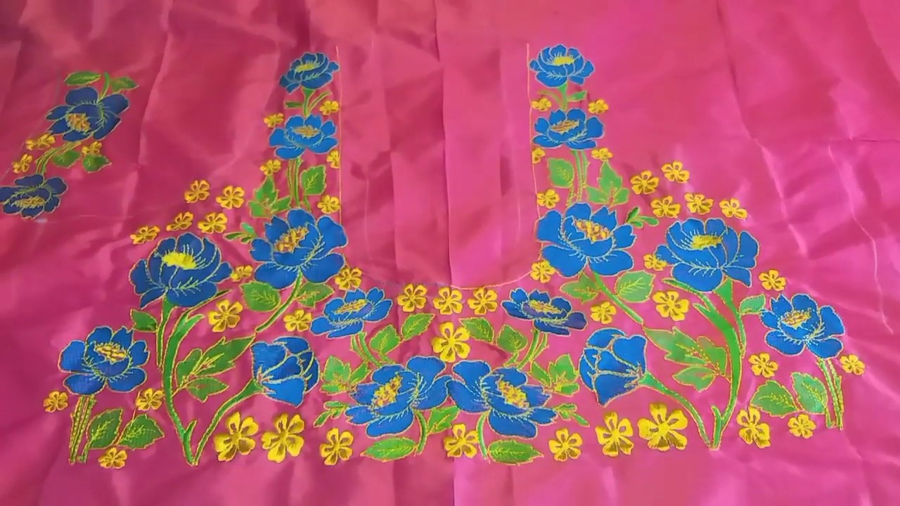 New computer embroidery blouse designs  youtube New computer embroidery blouse designs  youtube