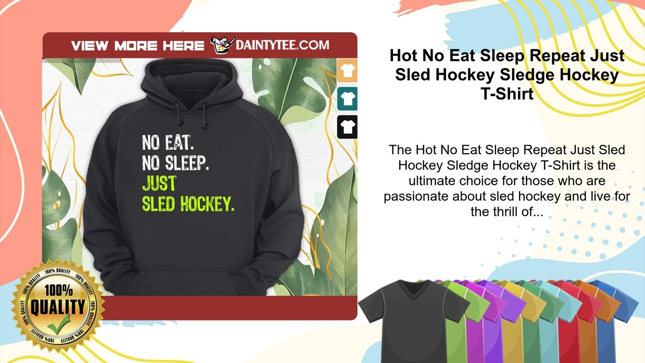 Hot No Eat Sleep Repeat Just Sled Hockey Sledge Hockey T-Shirt