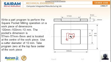 Lab video_ 17MEL77_CIM Lab_SQUARE POCKET MILL EXPT 13_R.vijai