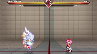 Hyper Sonic Vs 3 Amy Rose I Sonic Battle Mugen