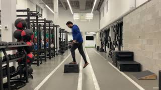 DB Contralateral Single Leg RDL Clean to Step Up and Press