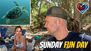 Mat saves a sea turtle, fantastic sunday in Antulang | ISLA PAMILYA DUMAGUETE PHILIPPINES