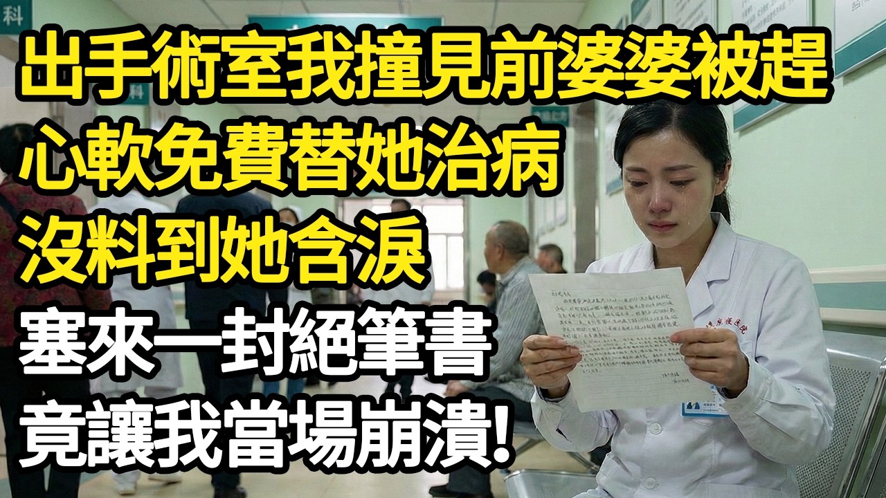 出手術室我撞見前婆婆被趕，心軟免費替她治病，沒料到她含淚，塞來一封絕筆書，竟讓我當場崩潰！ #為人處世#正能量#故事#生活經驗#老年情感#爽文