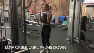 Low Cable Curl Palms Down