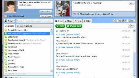 Skype 2 - Sending instant messages