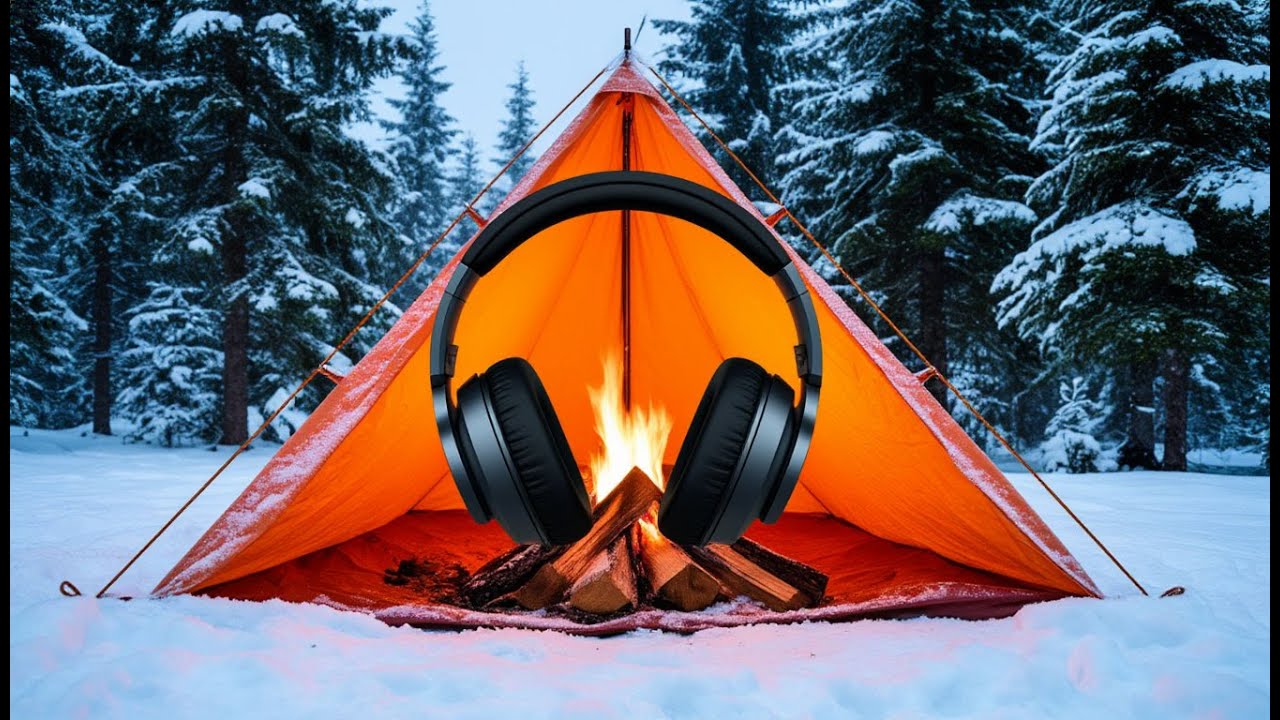 Снежная палатка - 10 часов метели и потрескивание дров. ASMR. Snow Tent - 10 hours