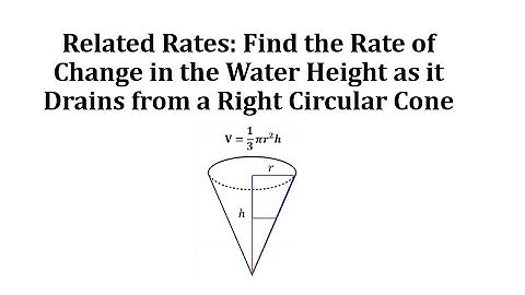 Related Rates:  Find the Rate of Change in the Water Height as it Drains from a Right Circular Cone