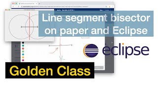 Bisecting line segment with straightedge and compass | Then showing the solution with Java code