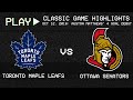 Toronto Maple Leafs vs. Ottawa Senators - October 12, 2016 - Auston Matthews' Debut | NHL Classics
